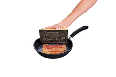 HIC Kitchen Bacon Press rectangular design on stovetop