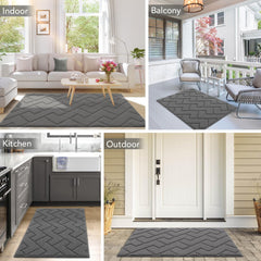 hicorfe door mat grey with non-slip backing