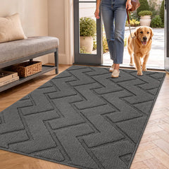 hicorfe doormat grey front view, 36" x 59" size