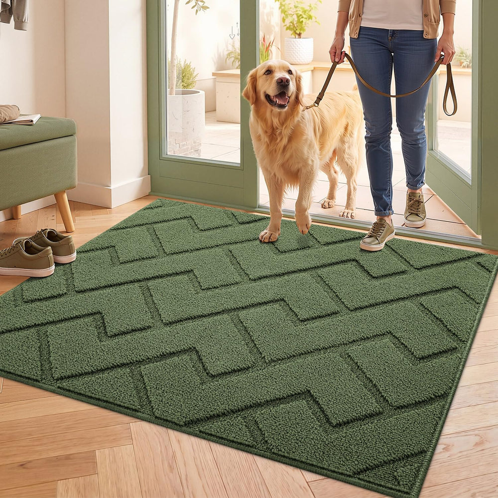 hicorfe Front Door Mat 32"x40" green front view