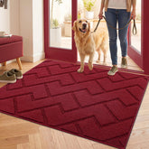 hicorfe Front Door Mat 32"x40" Red front view