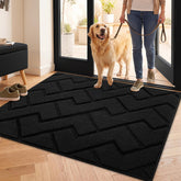 hicorfe Front Door Mat 32x40 black design front view