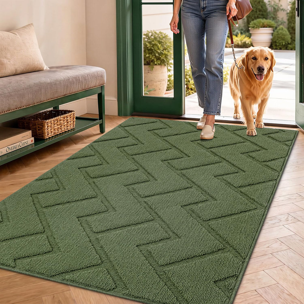 hicorfe Front Door Mat green 36x59 inches front view