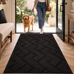 hicorfe Indoor Door Mat 32" x 48" black front view