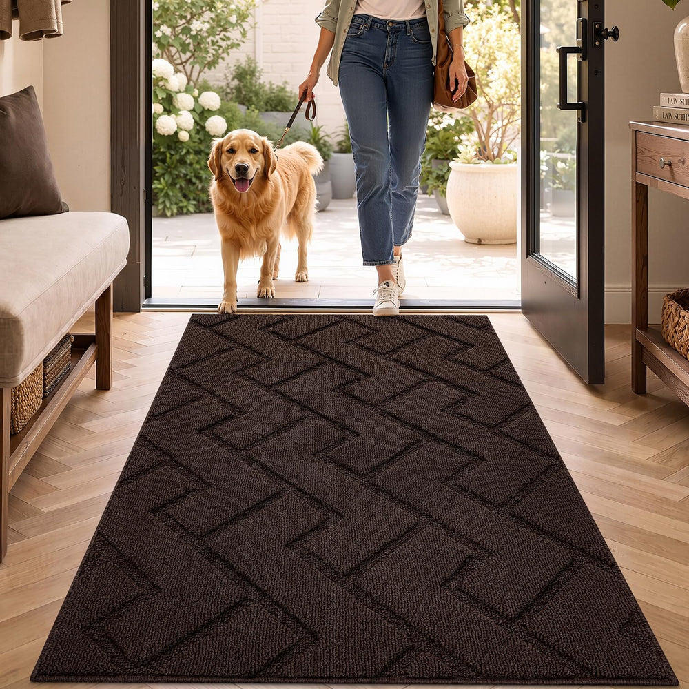 hicorfe Indoor Door Mat coffee colour front view