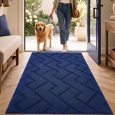 hicorfe Indoor Door Mat Navy Blue front view