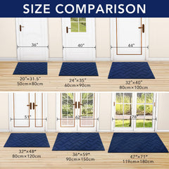 hicorfe Indoor Door Mat Navy Blue low profile