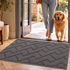 hicorfe Indoor Doormat 20" x 32" grey front view