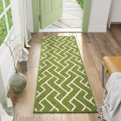 hicorfe Indoor Doormat 20x48 inch in sage green front view