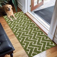 hicorfe Indoor Doormat 20x59 inch sage green front view