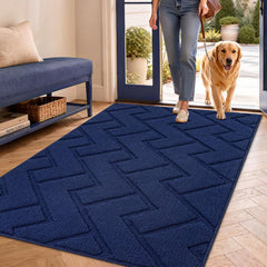 hicorfe Navy Blue Doormat front view, 36" x 59"