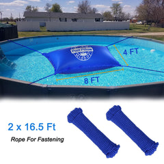 Hidbot pool pillow side view showing reinforced grommets