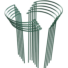 HiGift 10 Pack Peony Cages, dark green half-circle plant support front view