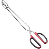 HINMAY 16-inch stainless steel scissor tongs front view in red