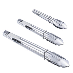 HINMAY 3PCS Stainless Steel Kitchen Tongs Set - 7 inch, 9 inch, and 12 inch