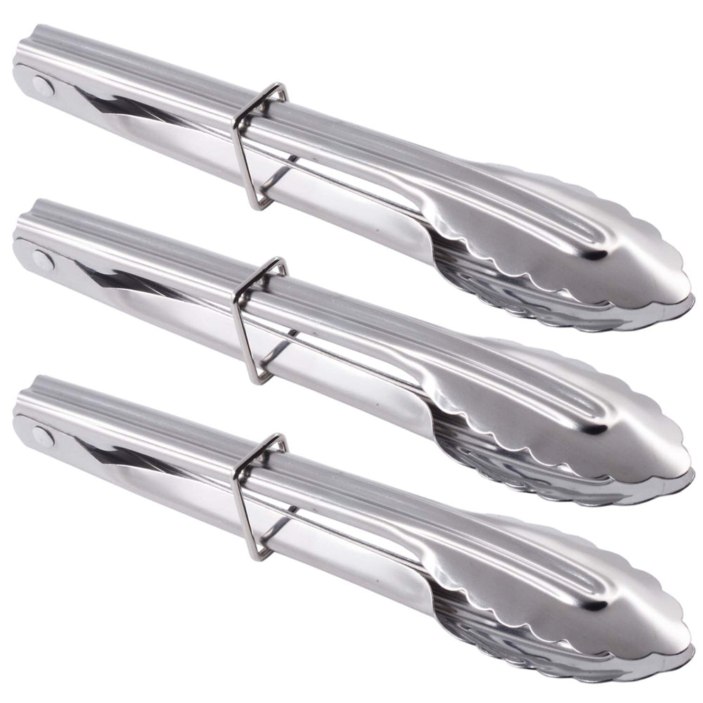 HINMAY Mini Stainless Steel Serving Tongs Set 3 pieces front view