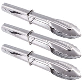 HINMAY Mini Stainless Steel Serving Tongs Set 3 pieces front view