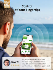 HiOazo Smart Sprinklers Controller app interface on smartphone
