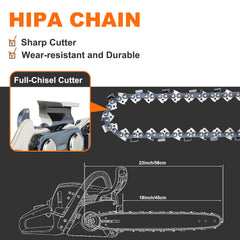 Hipa chainsaw chain packaging front view