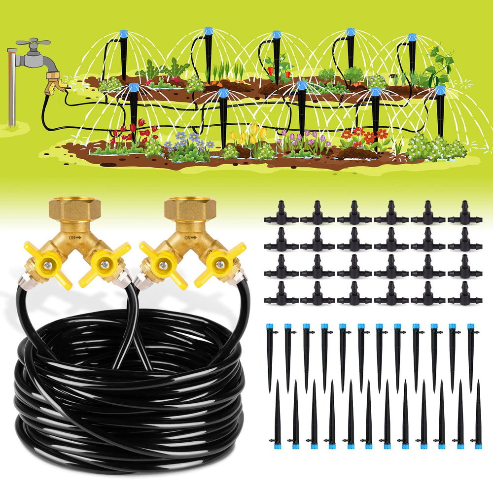 HIRALIY 100ft Drip Irrigation Kit with tubing and connectors