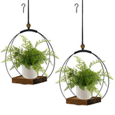 hismocal 2 Pack Hanging Planter black design front view