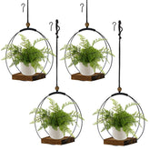 hismocal 4 pack hanging planters black with sturdy wood base