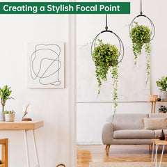 hismocal Hanging Planter Black in a stylish home setting