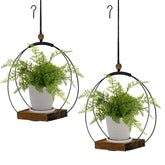 hismocal Hanging Planter black model front view with pots