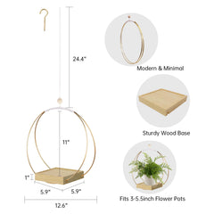 hismocal Hanging Planter displayed with plants