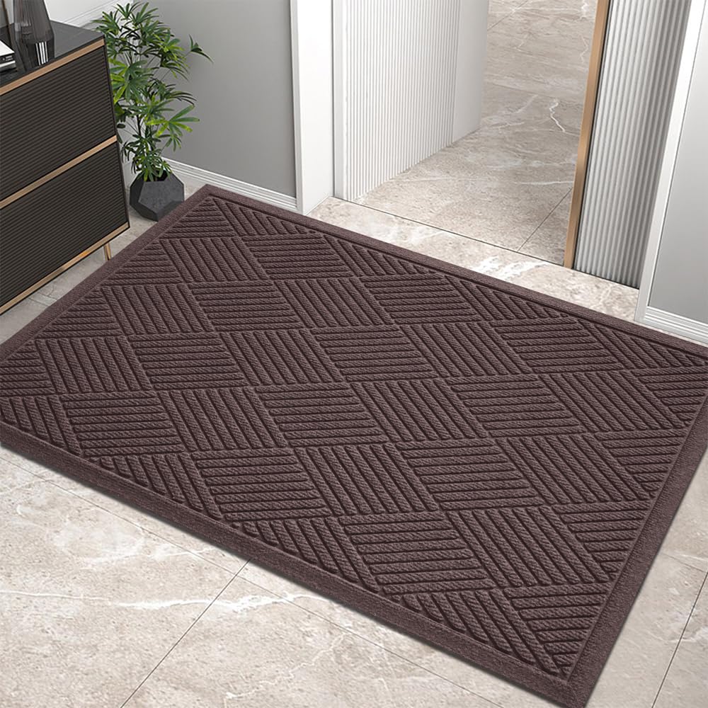 HIYARD Front Door Mat 36x24 coffee colour front view