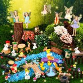 HIYZI Fairy Garden Miniatures Kit with assorted accessories