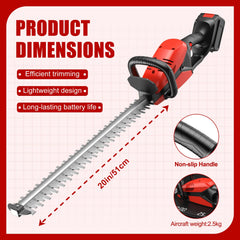 HJLYZYA cordless hedge trimmer with battery and charger on white background