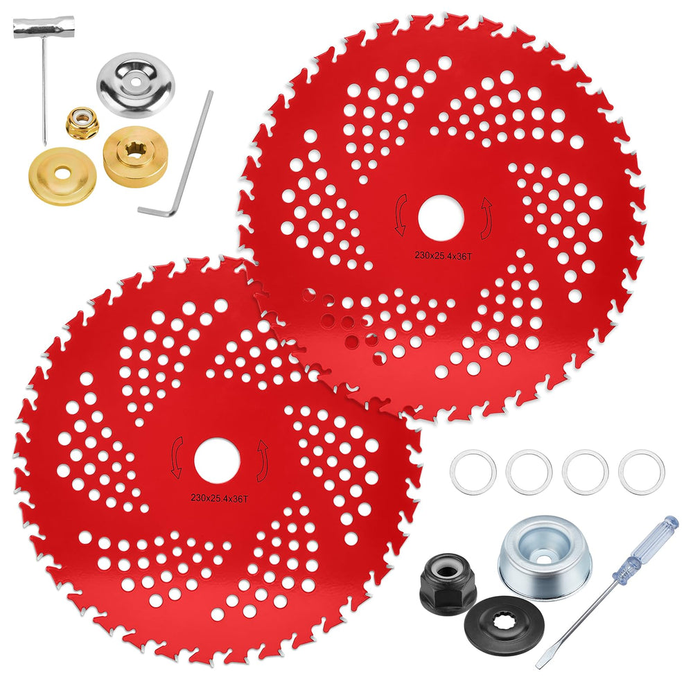 HK 2 Pack 9-inch Brush Cutter Blades front view