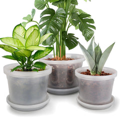 HKKZYT 8-inch clear nursery pot with saucer