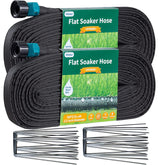 Hlinker 100FT Flat Soaker Hose, black, coiled