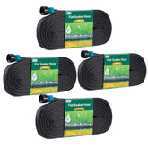 Hlinker 200FT flat soaker hose lying flat on garden soil