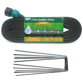 Hlinker 25 ft flat soaker hose in black with connecting ends