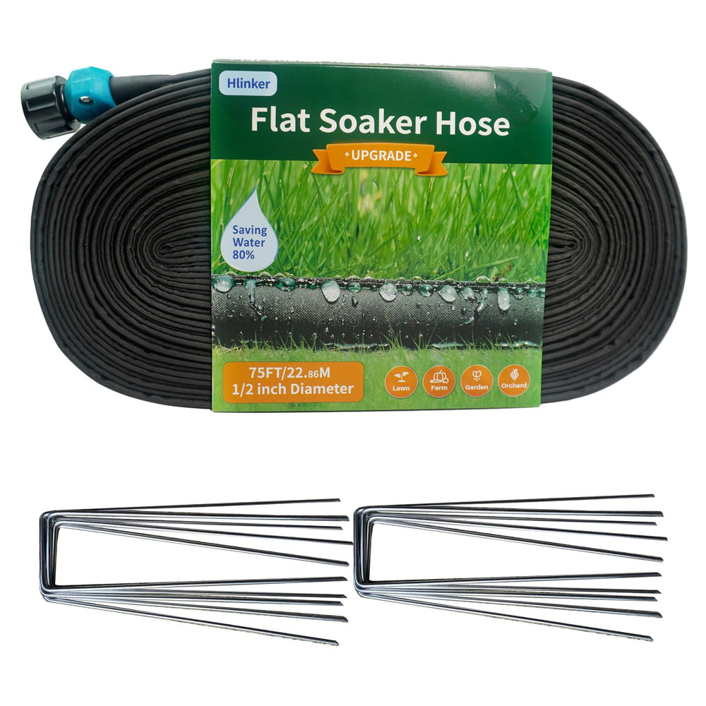 Hlinker 75 ft soaker hose black model front view
