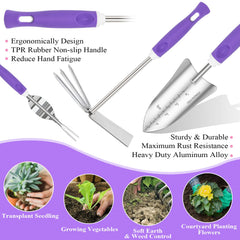 HLWDFLZ ergonomic garden tools with rubber handles