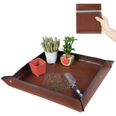 HNXTYAOB 27" x 27" Repotting Mat front view, brown