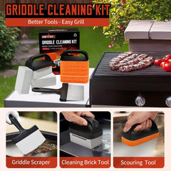 HOBITSTARX heavy-duty griddle scraper with ergonomic handle