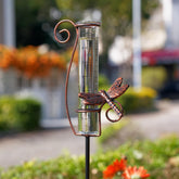 HOBYLUBY Dragonfly Rain Gauge front view with glass tube