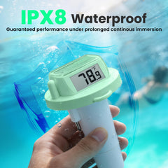 HODIK Digital Floating Pool Thermometer in water for demonstration