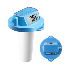 HODIK Pool Thermometer light blue front view with dual display