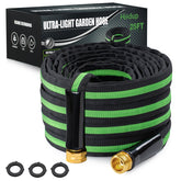 HODUP 25FT Lightweight Garden Hose front view, black-green colour