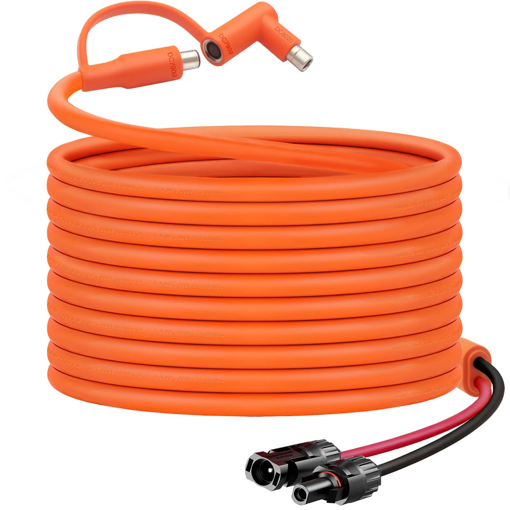 Hoeine 40FT MC4 to DC 8mm Adapter Cable orange color front view