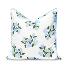 Hofdeco Premium 20"x20" throw pillow cover with baby blue hydrangea print