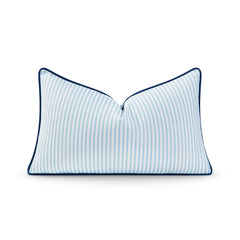 Hofdeco Premium Coastal Lumbar Pillow Cover 12x20 in blue stripe pattern