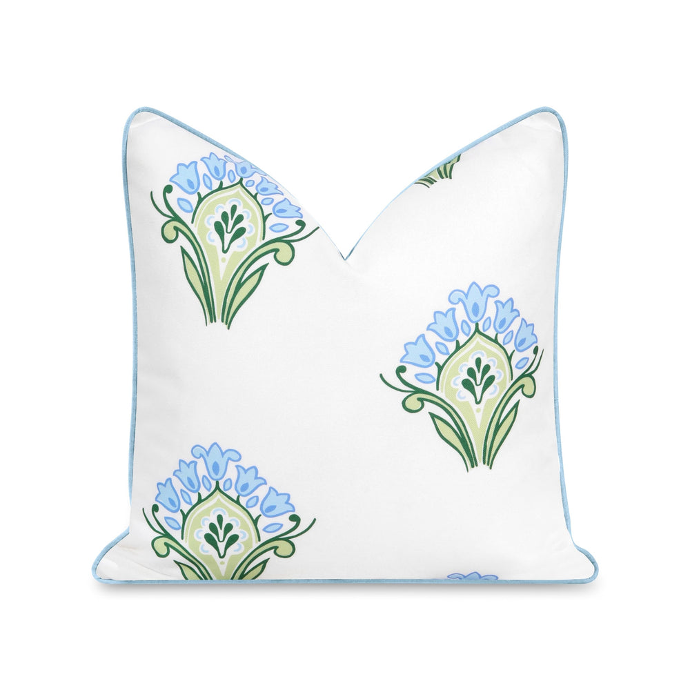Hofdeco Premium Coastal Throw Pillow Cover 20x20 baby blue green floral front view