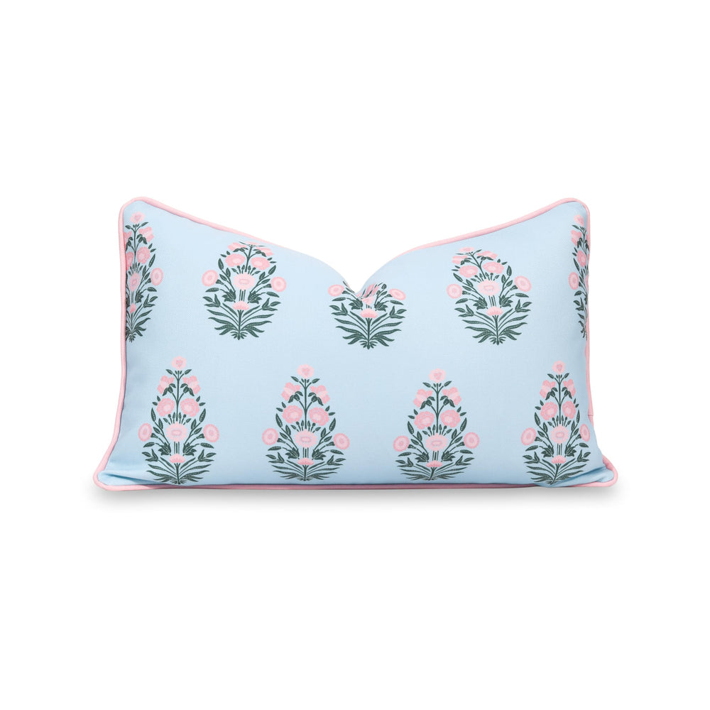 Hofdeco Premium Lumbar Pillow Cover front view with floral pattern